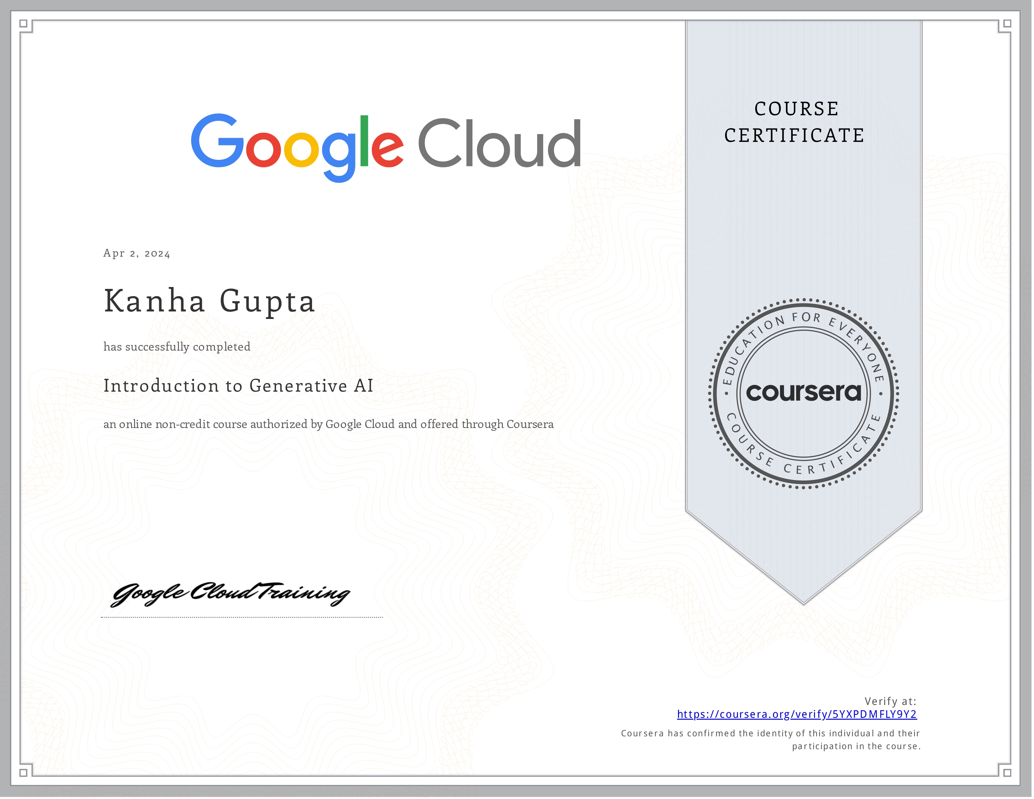 Introduction To Generative AI - Google Cloud